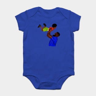 African Dad and Son, Father and Child Baby Bodysuit